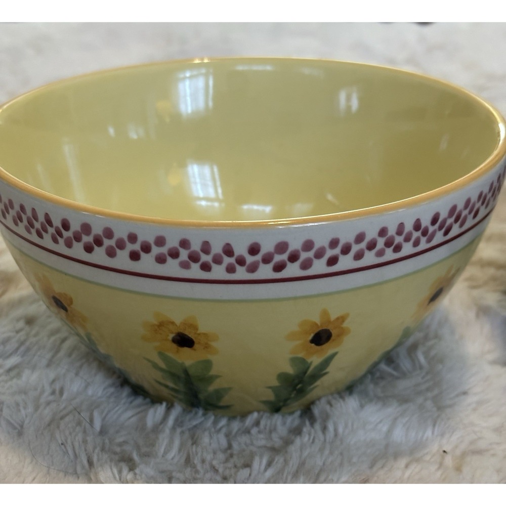 Pfaltzgraff Pistoulet Salad Cereal Bowls by Jana Kolpen Sunflowers 6" 2PC NWOT